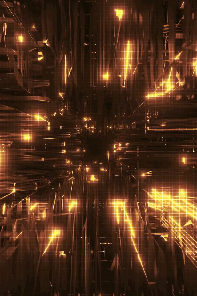 Golden geometric neon tunnel 9:16 portrait 60fps screensaver VJ loop