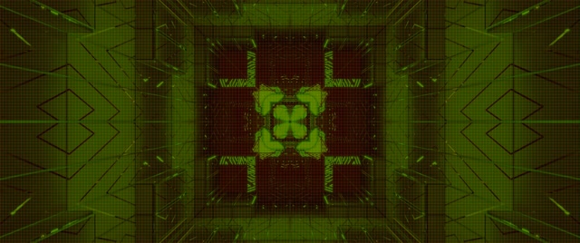 Неонски Тунел Зелен Крст Калеидоскоп Vj Loop 2.39:1 Cinemascope 60fps Screensaver