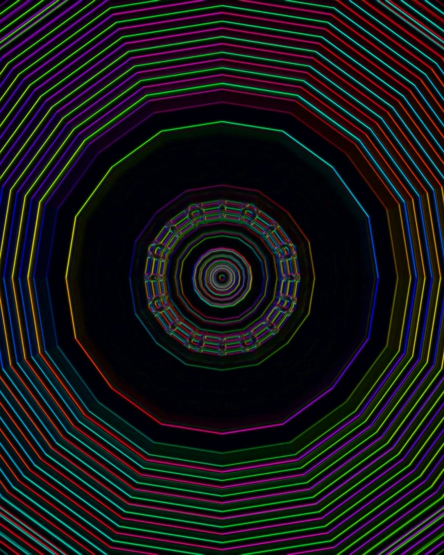 Neon Tunnel Spiraling Vortex | 4:5 Instagram 60fps VJ Loop Screensaver