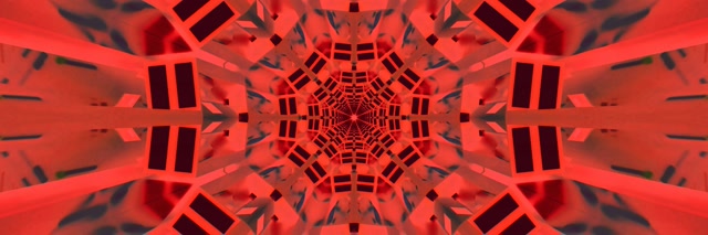 Неон Тунел Црвен Калеидоскоп Експлозија VJ Loop 3:1 Triple Wide 60fps Screensaver