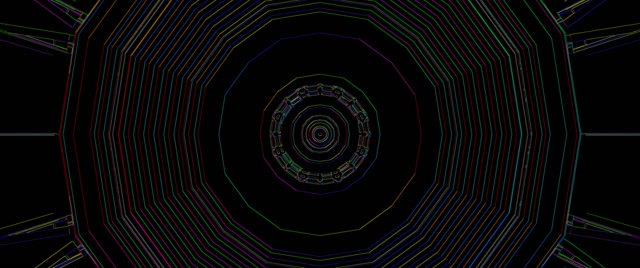 Неонски Тунел Десетаголник Вртлог VJ Loop 2.39:1 Cinemascope 60fps Screensaver