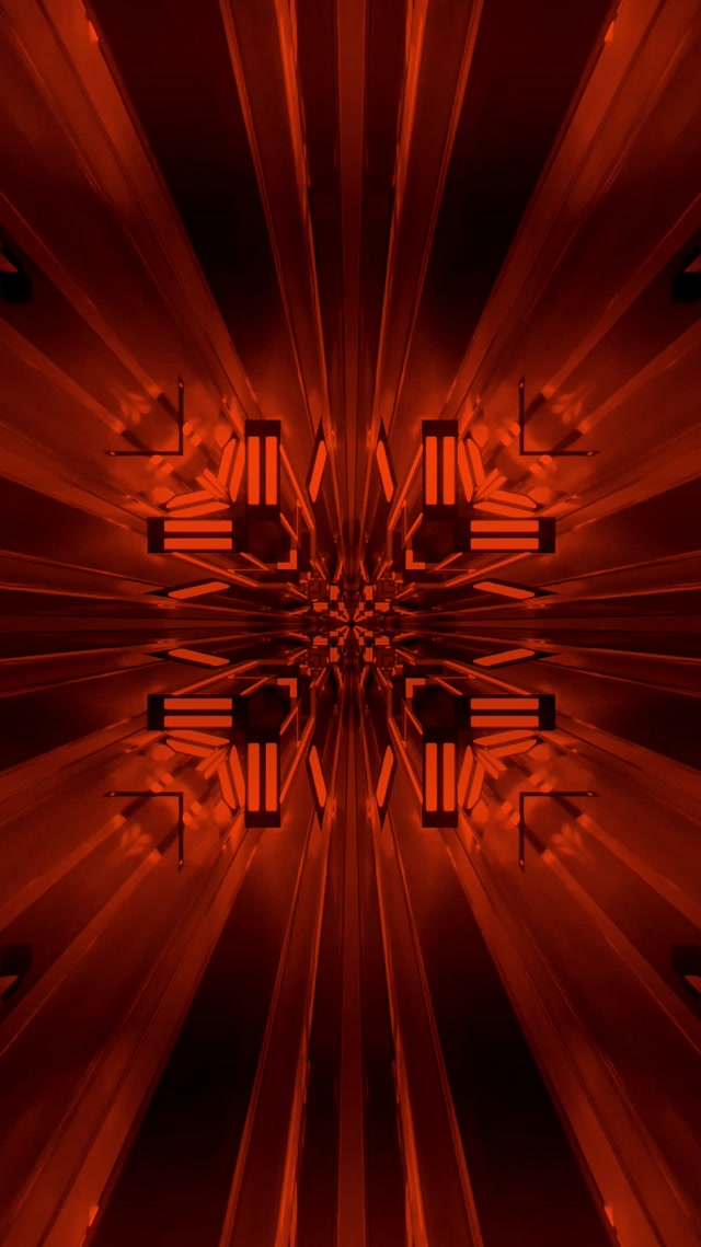 Red Neon Tunnel Kaleidoscope Burst VJ Loop 9:16 Reels 60fps Screensaver