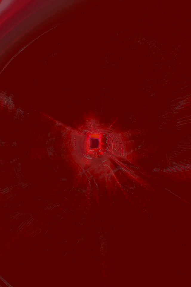 Red pulsating cube neon tunnel 9:16 screensaver 60fps vj loop