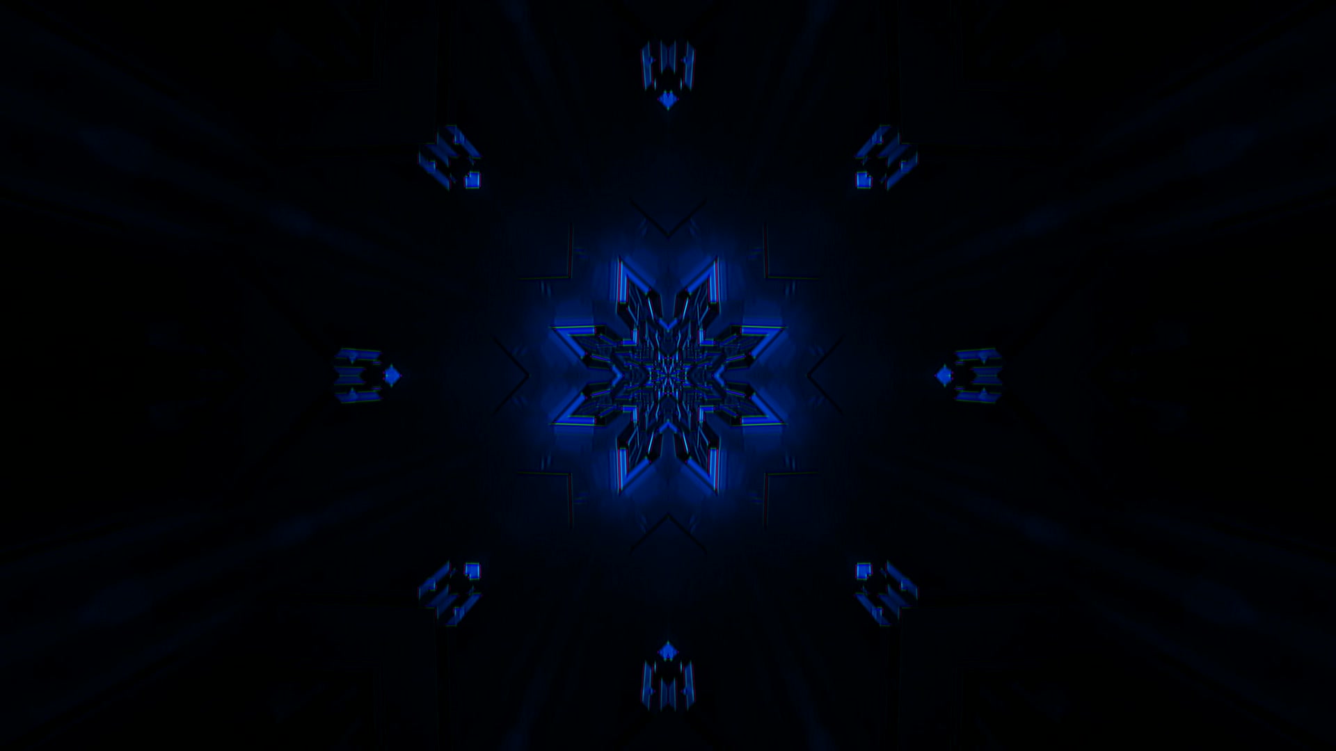 Blue Neon Tunnel Screensaver 4K UHD 60FPS VJ Loop Animation