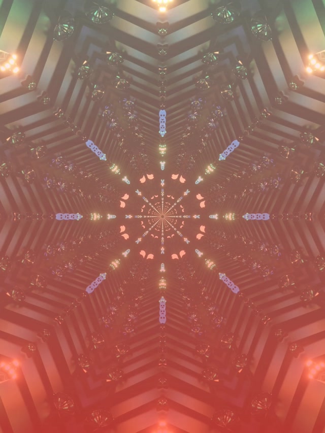 Неонски тунел розев калеидоскоп VJLoops 3:4 iPad портрет 60fps чувар на екран