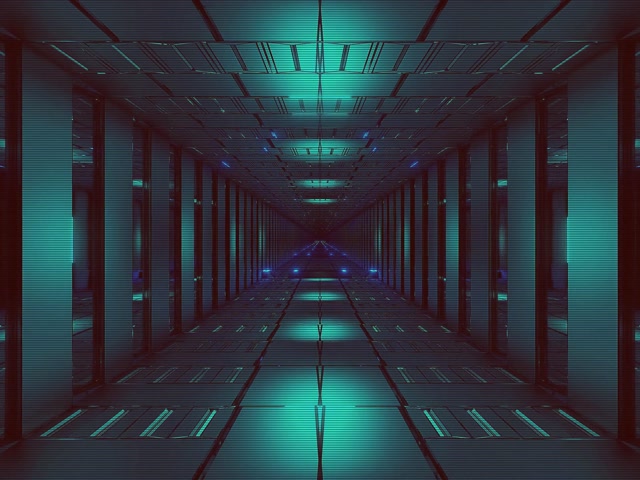 VJ Loop неонски тунел сина зелена мрежа 4:3 класичен 60fps чувар на екран