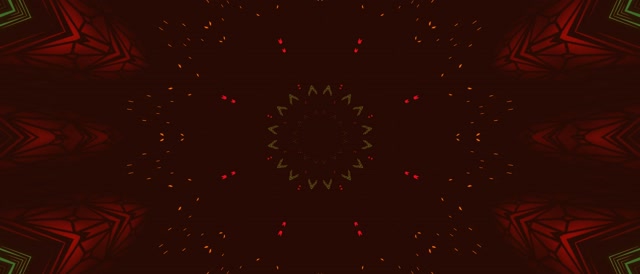Неон Тунел Црвен Зелен Калеидоскоп Ѕвезда Vj Loop 21:9 Ултраширок 60fps Заштедувач на екран