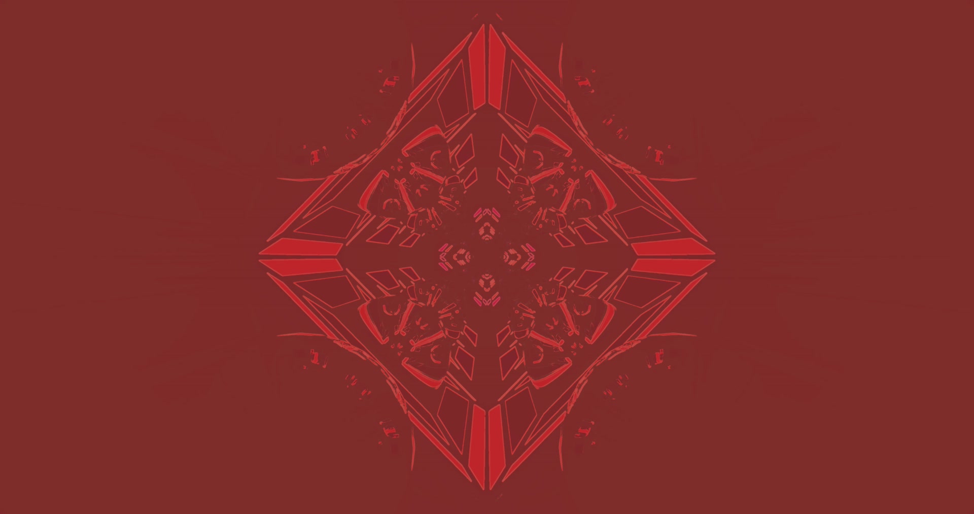 Terowong Neon Mandala Merah Penyelamat Skrin 4K UHD 60fps VJLoops