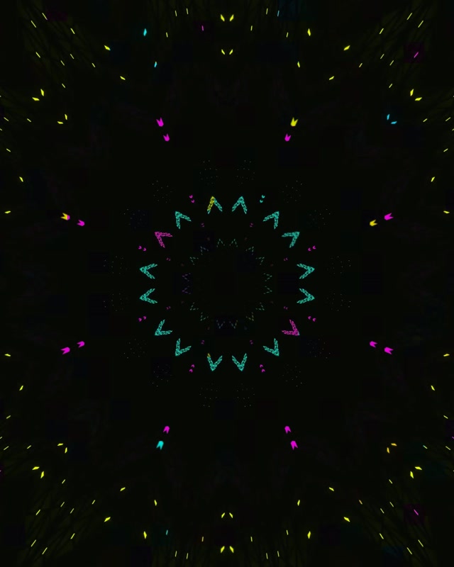 Terowong Neon Kaleidoscope Mandala VJ Loop 4:5 Instagram 60fps Screensaver