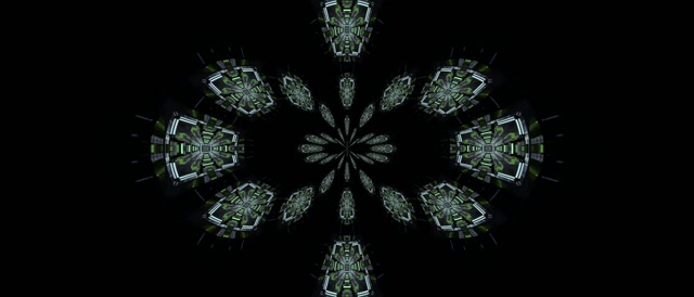 VJ Loop Terowong Neon Kaleidoskop Fraktal Hijau 21:9 Ultrawide 60fps Screensaver