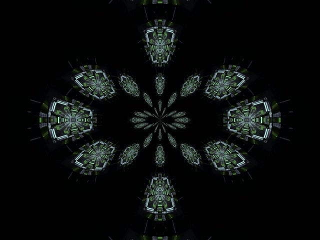 VJ Loop Terowong Neon Kaleidoskop Fraktal Teknologi Hijau 4:3 Classic 60fps Screensaver
