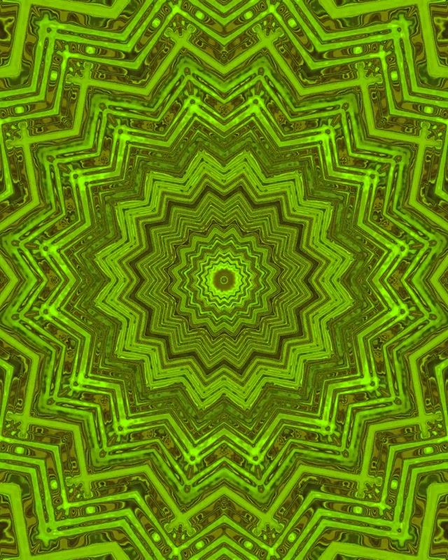 Terowong Neon Hijau Bintang Mandala Screensaver 60fps 4:5 Instagram VJ Loop
