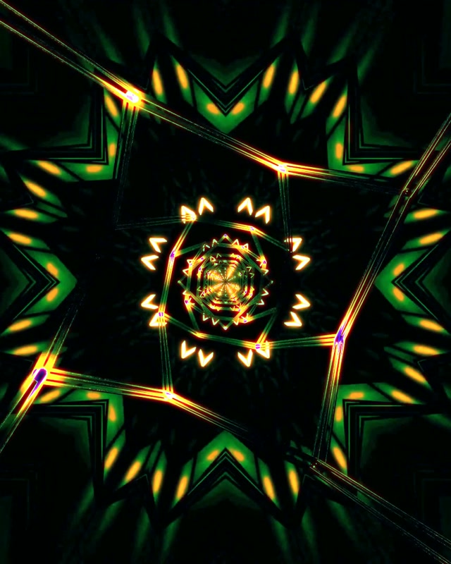 Neon Tunnel Kaleidoscope Star Burst 60fps Vj Loop 4:5 Instagram Screensaver