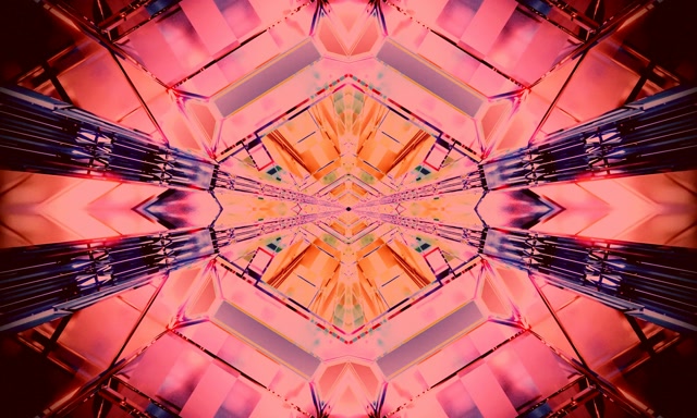 Terowong Neon Letupan Kaleidoskop VJLoops 5:3 Wide 60fps Penyelamat Skrin