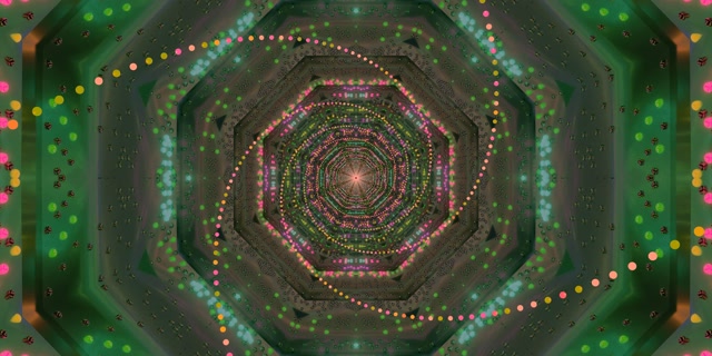 Neon Terowong Pusaran Oktagon VJ Loop 2:1 Univisium 60fps Penyelamat Skrin