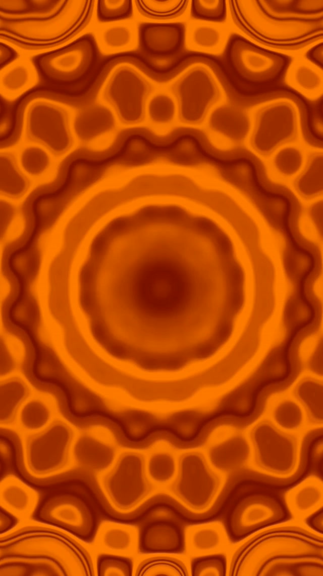 Terowong Neon Mandala Beralun Jingga VJ Loop 9:16 Reels 60fps Screensaver