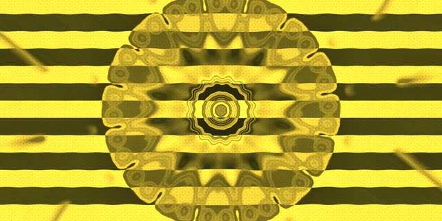 Terowong Neon Pancaran Bintang Kuning VJ Loop 2:1 Univisium 60fps Screensaver