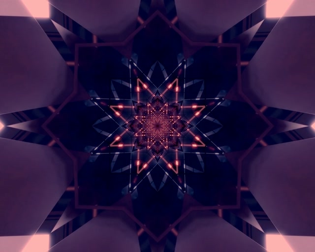 Terowong Neon Bintang Kaleidoskop 5:4 Industrial 60fps Screensaver VJ Loop