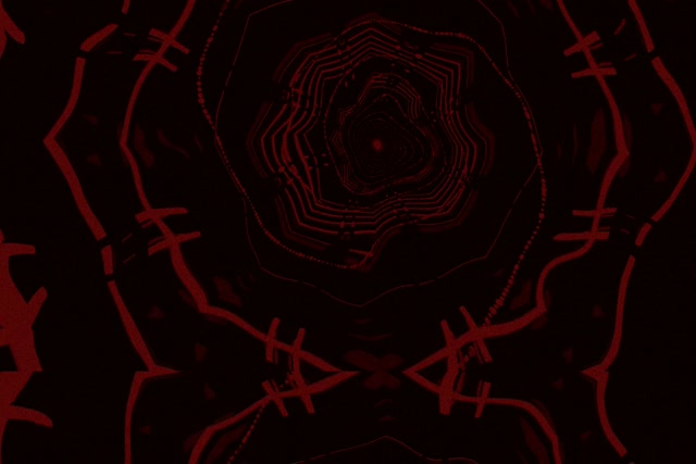 Terowong Neon Pusaran Hex Berduri Merah VJ Loop 3:2 Surface 60fps Screensaver