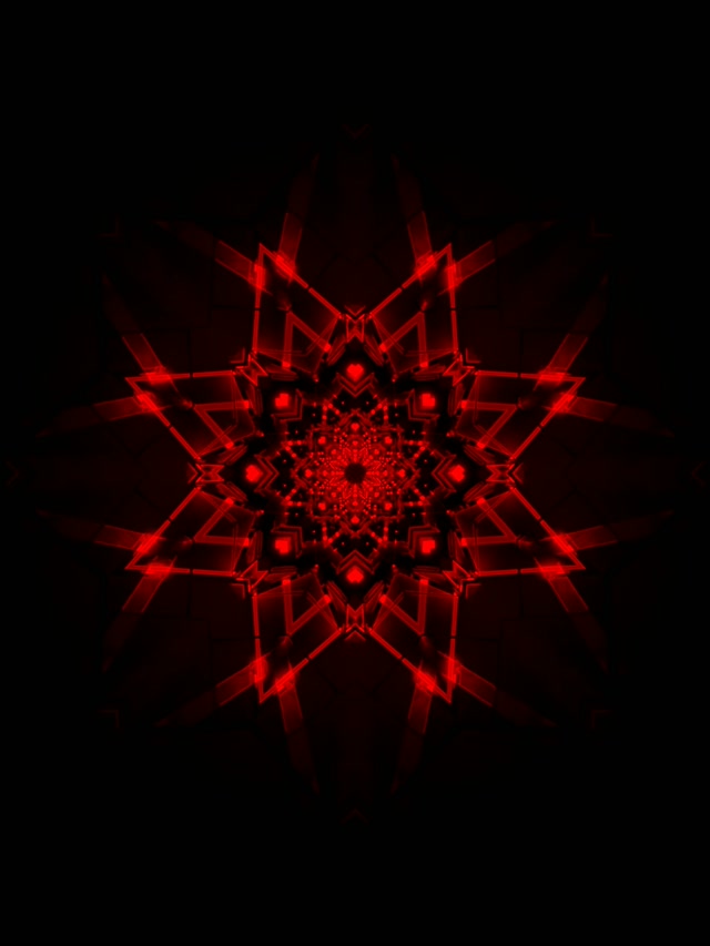 Terowong Neon Merah Bintang Kaleidoskop Vj Loop 3:4 iPad Portrait 60fps Screensaver