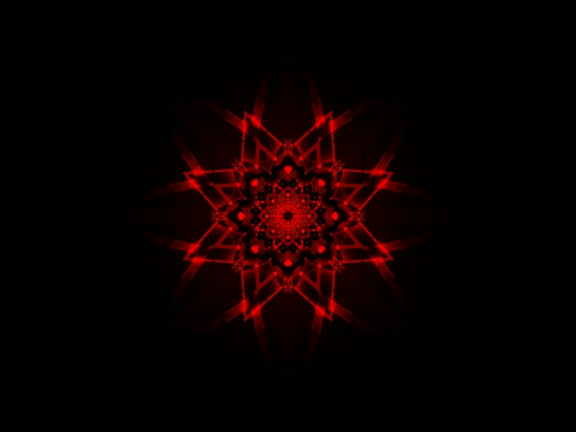 Terowong Neon Mandala Bintang Merah VJLoops 4:3 Klasik 60fps Penyelamat Skrin