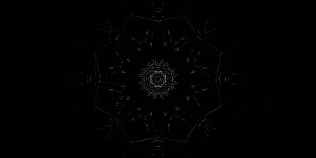 Terowong Neon Kaleidoskop Mandala Gelap VJLoops 2:1 Univisium 60fps Penyelamat Skrin