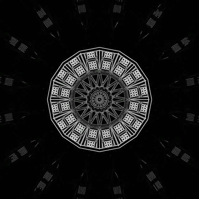 Mandala Kaleidoskop Terowong Neon Vj Loop 1:1 Square 60fps Screensaver