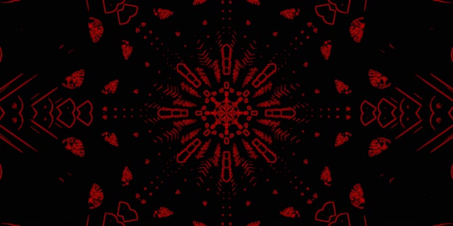 Terowong Neon Merah Letupan Kaleidoskop VJ Loop 2:1 Univisium 60fps Screensaver