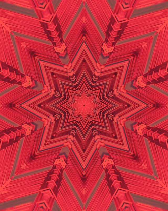 Terowong Neon Bintang Fractal Merah Kaleidoscope Vj Loop 4:5 Instagram 60fps Screensaver