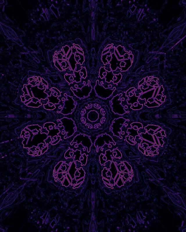 Terowong Neon Ungu Fraktal Kaleidoskop VJ Loop 4:5 Instagram 60fps Screensaver