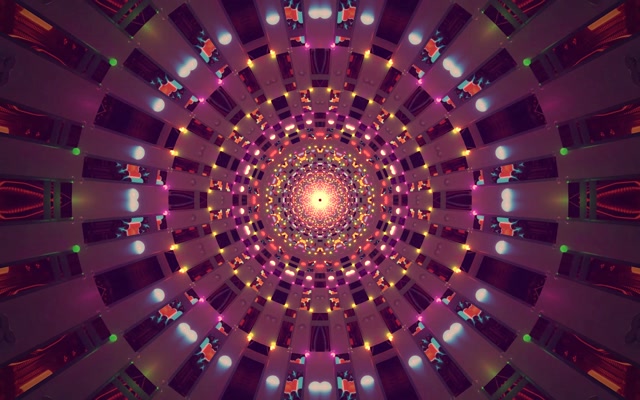 Terowong Neon Vj Loop | Kaleidoskop Mandala 16:10 MacBook 60fps Screensaver