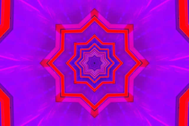 Terowong Neon Pusaran Bintang 8-Titik VJ Loop 3:2 Surface 60fps Screensaver