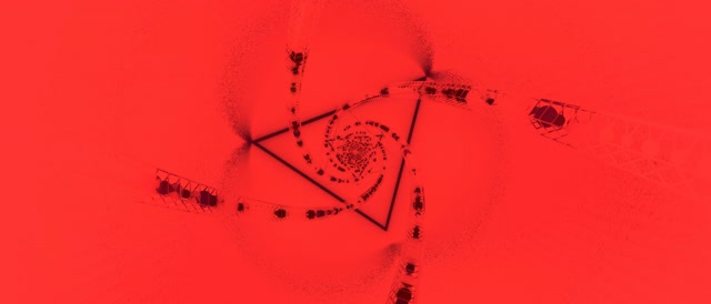 Terowong Neon Spiral Segitiga Merah VJ Loop 21:9 Ultrawide 60fps Screensaver