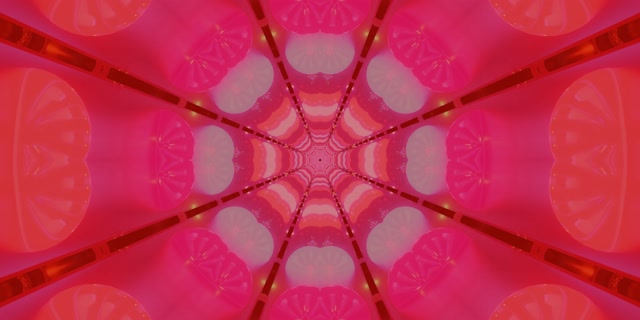 Terowong Neon Merah Kaleidoskop Sarang Labah-labah Vj Loop 2:1 Univisium 60fps Screensaver