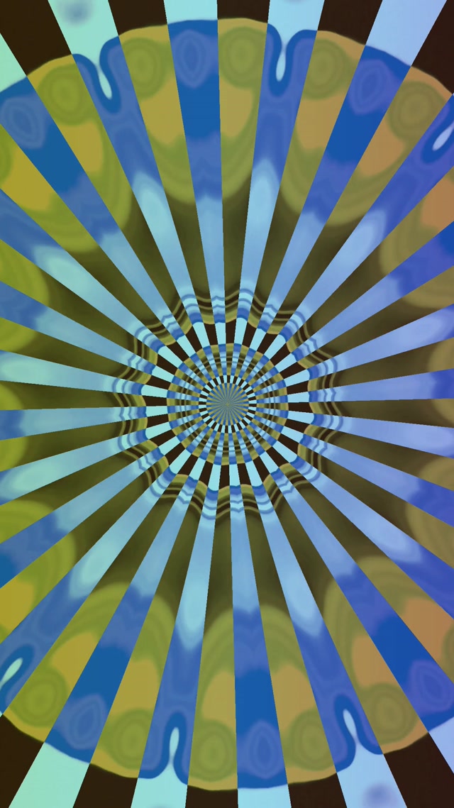 Terowong Neon Pancaran Kaleidoskop Biru Emas 9:16 Reels 60fps Screensaver VJ Loop