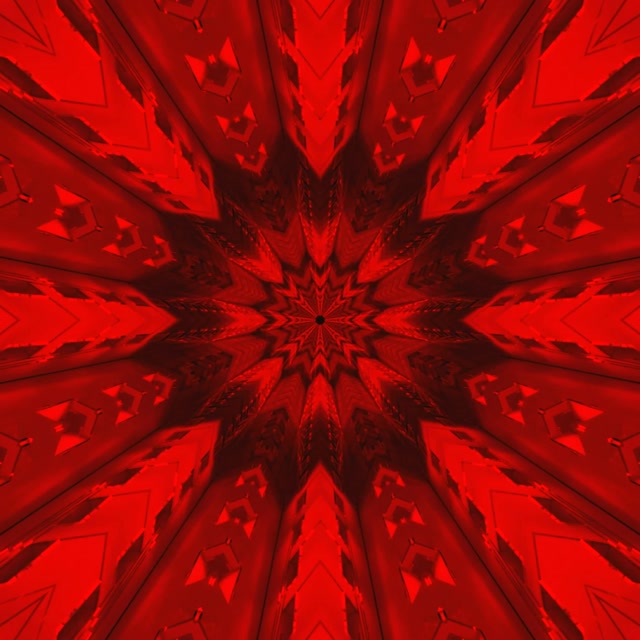 Terowong Neon Merah Kaleidoskop Penyelamat Skrin 1:1 Persegi 60fps VJ Loop