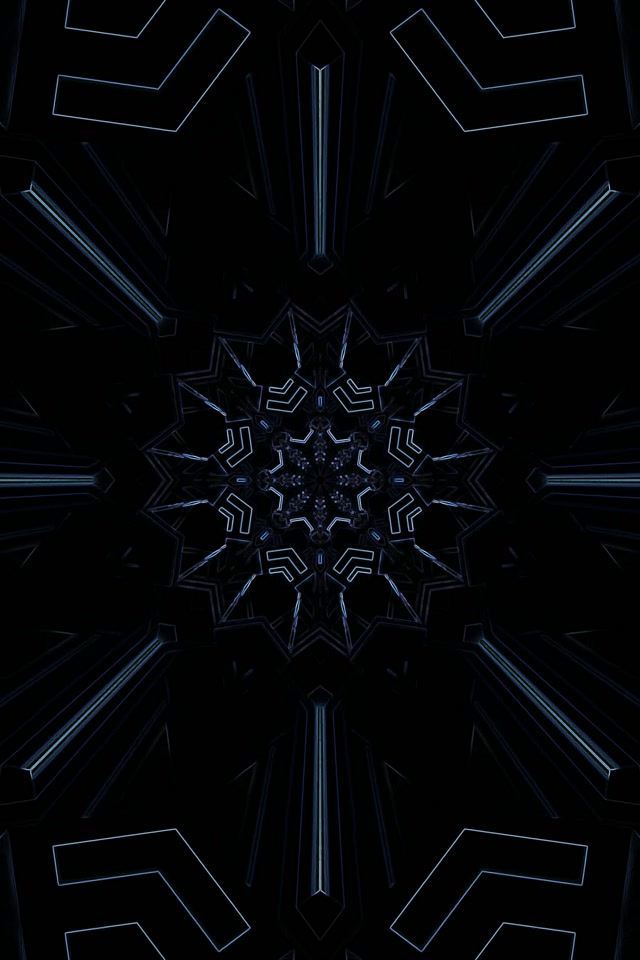 Terowong Neon Fraktal Bintang Mandala VJ Loop 2:3 Photo Portrait 60fps Screensaver