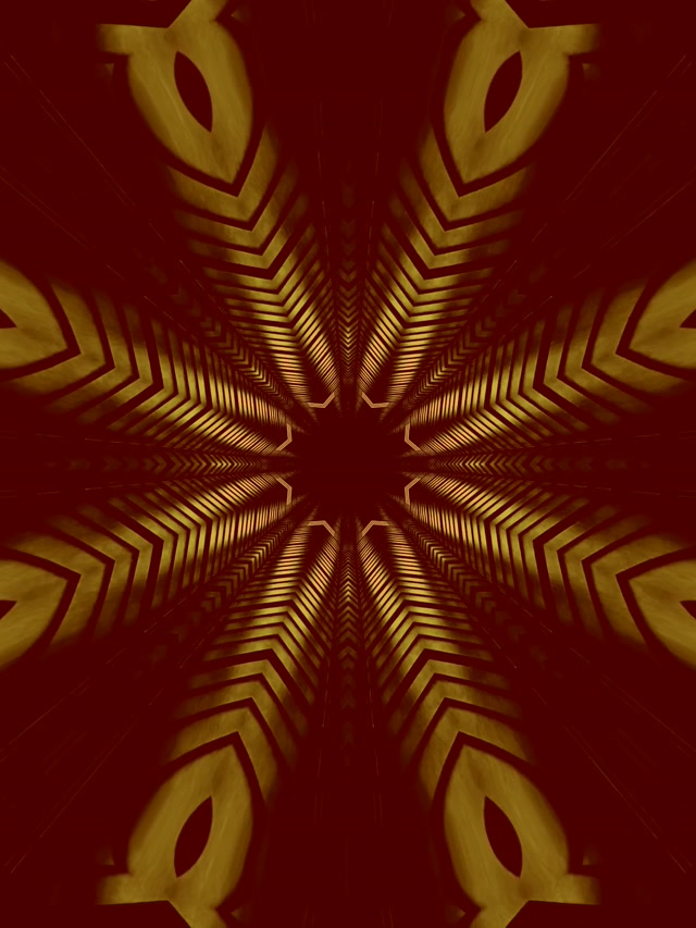Terowong Neon Kaleidoskop Bintang Emas VJ Loop 3:4 iPad Portrait 60fps Screensaver