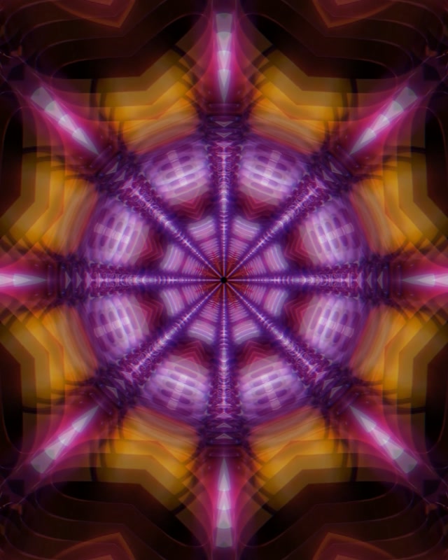Pulsating Kaleidoscope Neon Tunnel 4:5 Instagram 60fps Screensaver VJ Loop