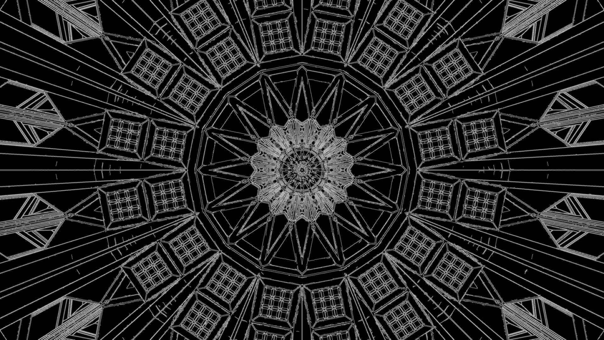 Terowong Neon Mandala Gelap 4K UHD 60fps Screensaver VJ Loop