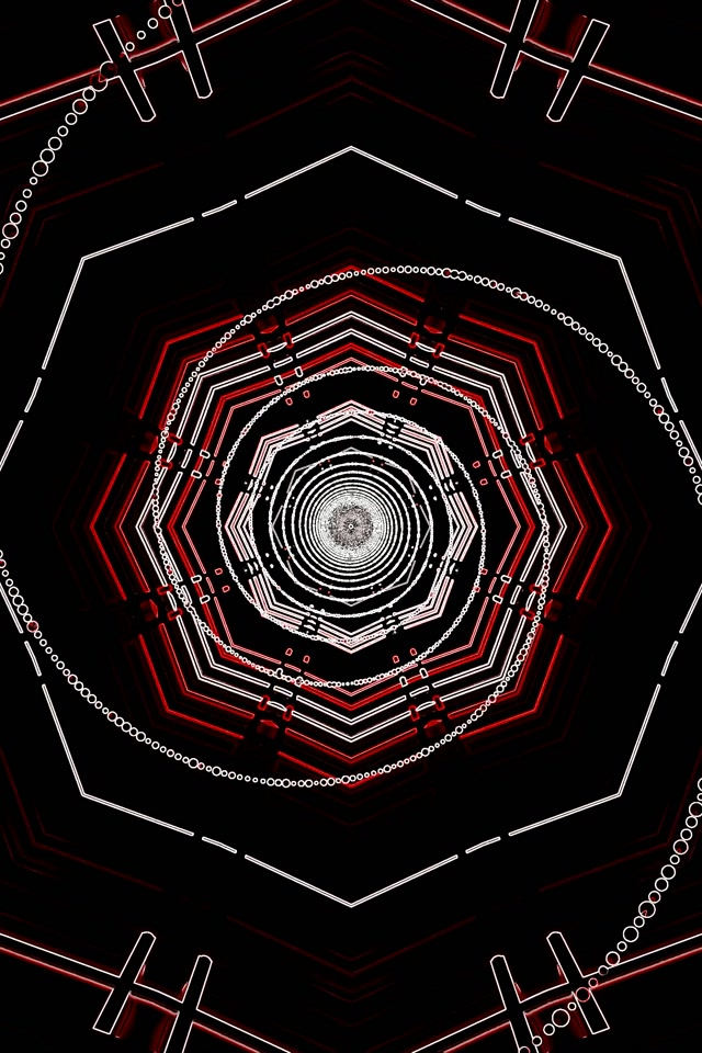 Terowong Neon Merah Heksagon Pusaran VJ Loop 2:3 Photo Portrait 60fps Screensaver