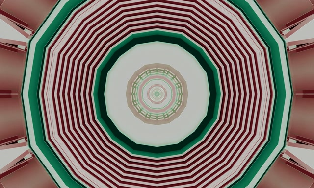 Neon Tunnel Spiral Oktagon Merah Hijau VJLoops 5:3 Wide 60fps Screensaver