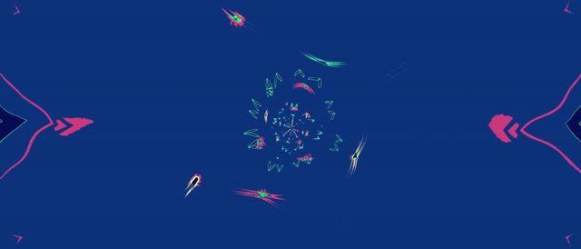 Bentuk Terowong Neon Biru Merah Jambu 21:9 Ultrawide 60fps Penyelamat Skrin VJ Loop