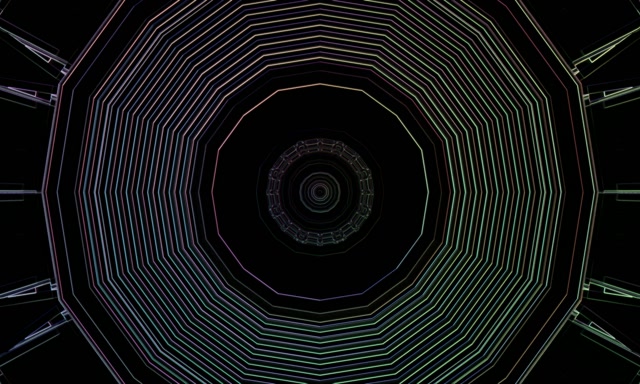 Neon Tunnel Concentric Octagon Vortex VJ Loop 5:3 Wide 60fps Screensaver