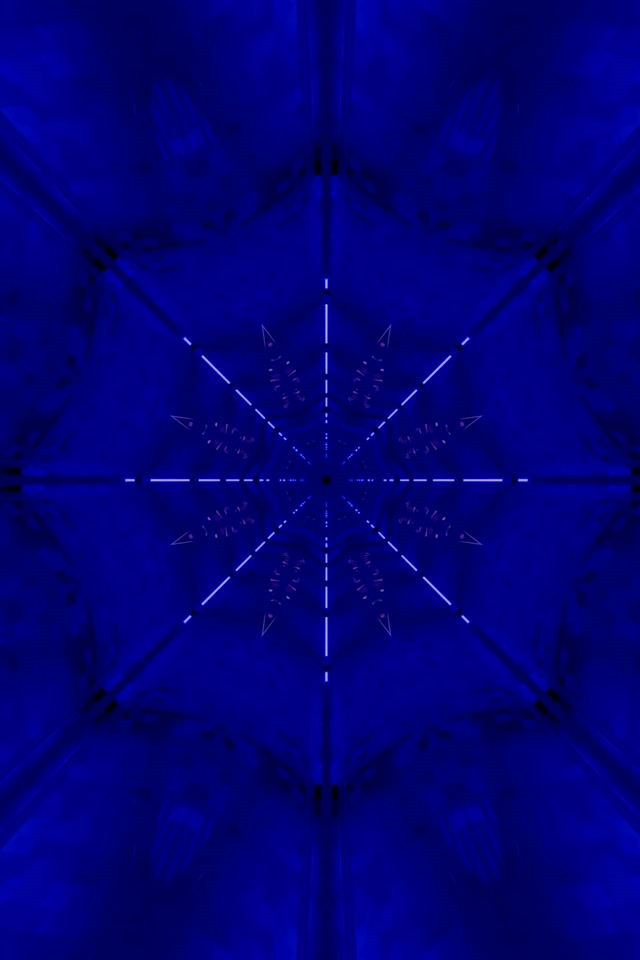 Terowong Neon Burst Kaleidoskop Biru VJ Loop 2:3 Photo Portrait 60fps Screensaver