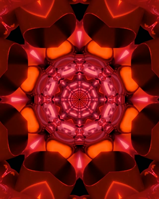 Terowong Neon Merah Kaleidoskop Screensaver 60fps 4:5 Instagram VJ Loop