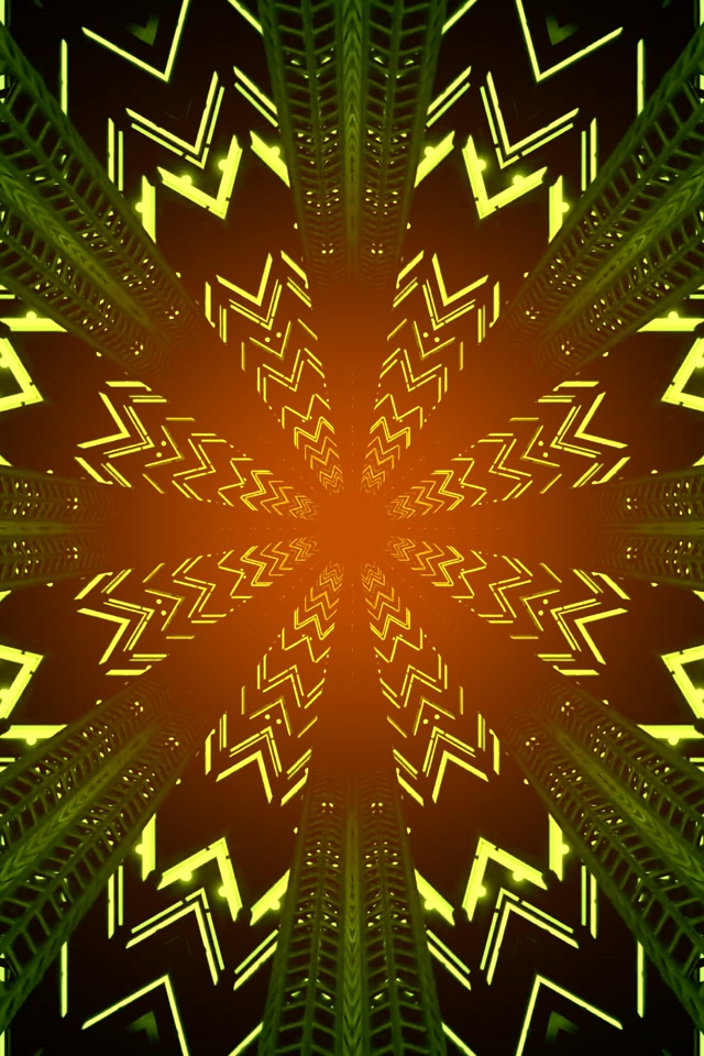Terowong Neon Kaleidoskop Zigzag 2:3 Foto Potret 60fps Screensaver VJLoops