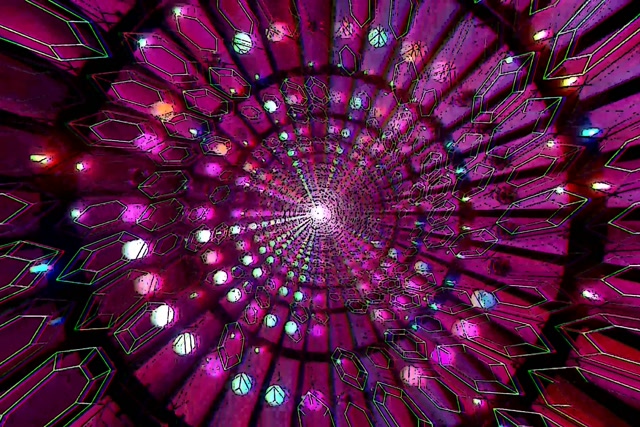 Terowong Neon Heksagon Pink Screensaver 3:2 Surface 60fps VJ Loop