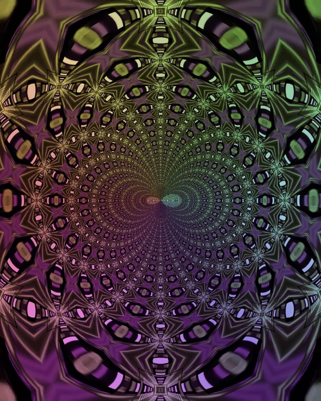 VJ Loop Terowong Neon Mandala Mata Fraktal Hijau Merah Jambu 4:5 Instagram 60fps Screensaver