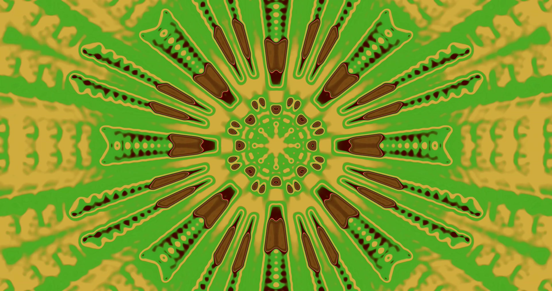 Neon Tunnel Groene Kaleidoscoop 4k uhd 60fps schermbeveiliging Vj loop